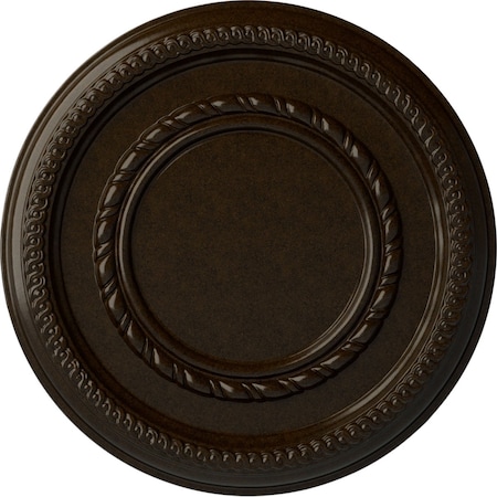 Ekena Millwork Federal Roped Small Ceiling Medallion (Fits Canopies up to 6"), 12 5/8"OD x 1 1/8"P, Bronze CM12FEBZS
